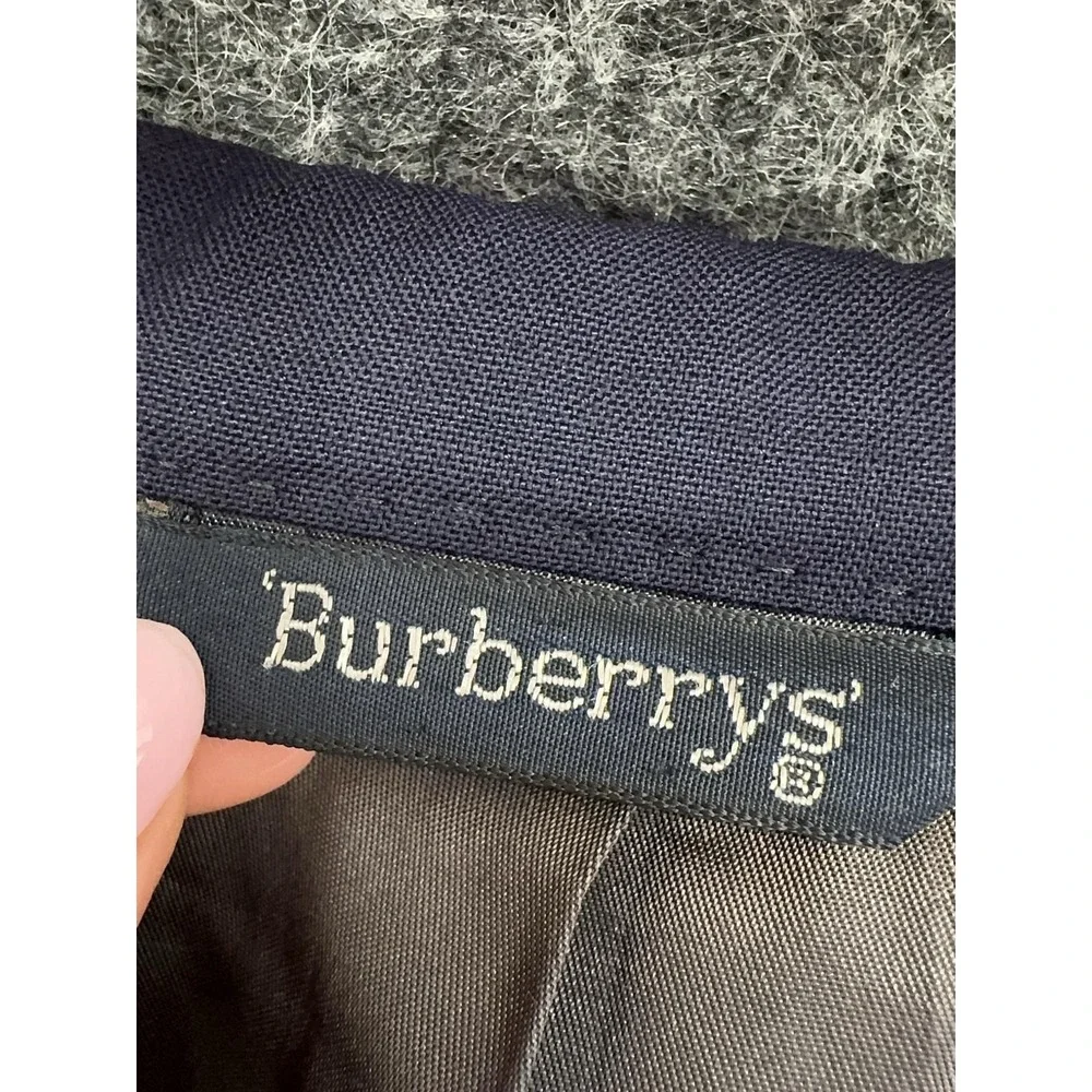 VTG Burberrys Blazer Sport Coat Mens 42 Blue Super 100s Wool Gold Buttons USA